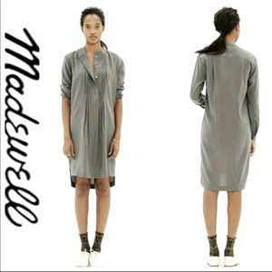 Madewell | Soft Loose Dark Gray Button Front Dress